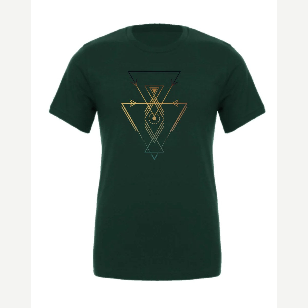 Geometric Arrows & Triangles — Premium Tee / Forest