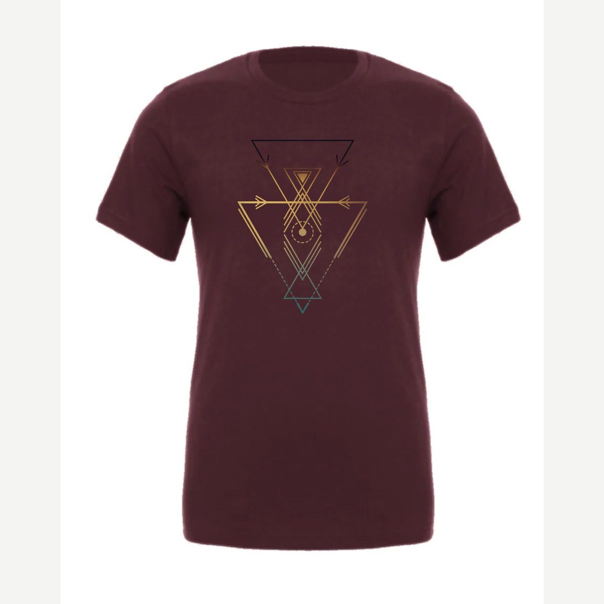 Geometric Arrows & Triangles — Premium Tee / Maroon