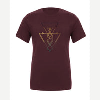 Geometric Arrows & Triangles — Premium Tee / Maroon
