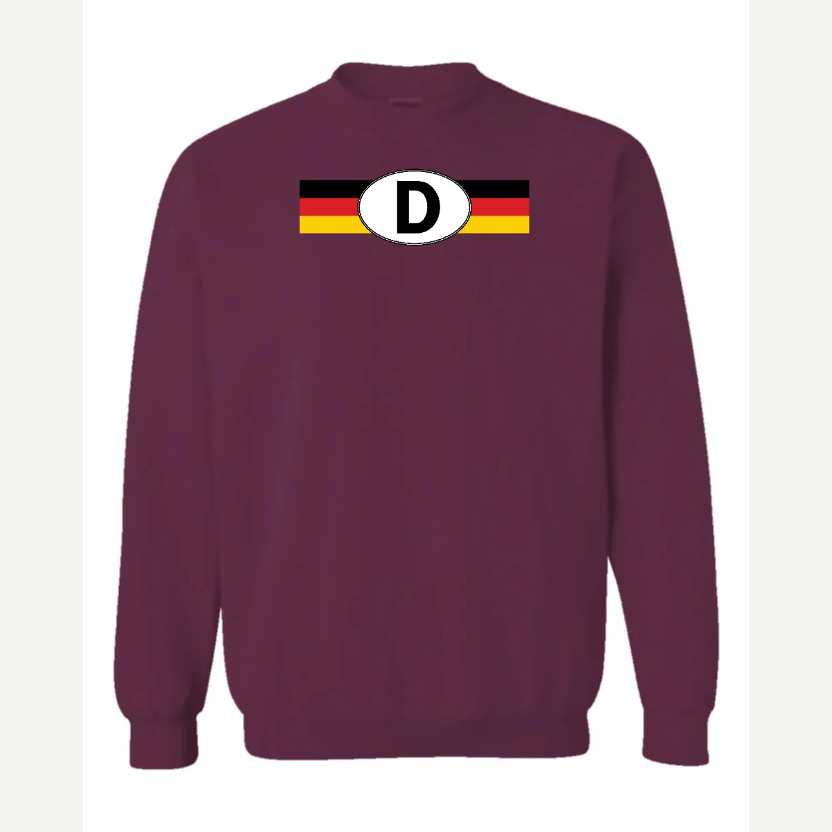 Germany D Oval — Crewneck Sweatshirt / Maroon