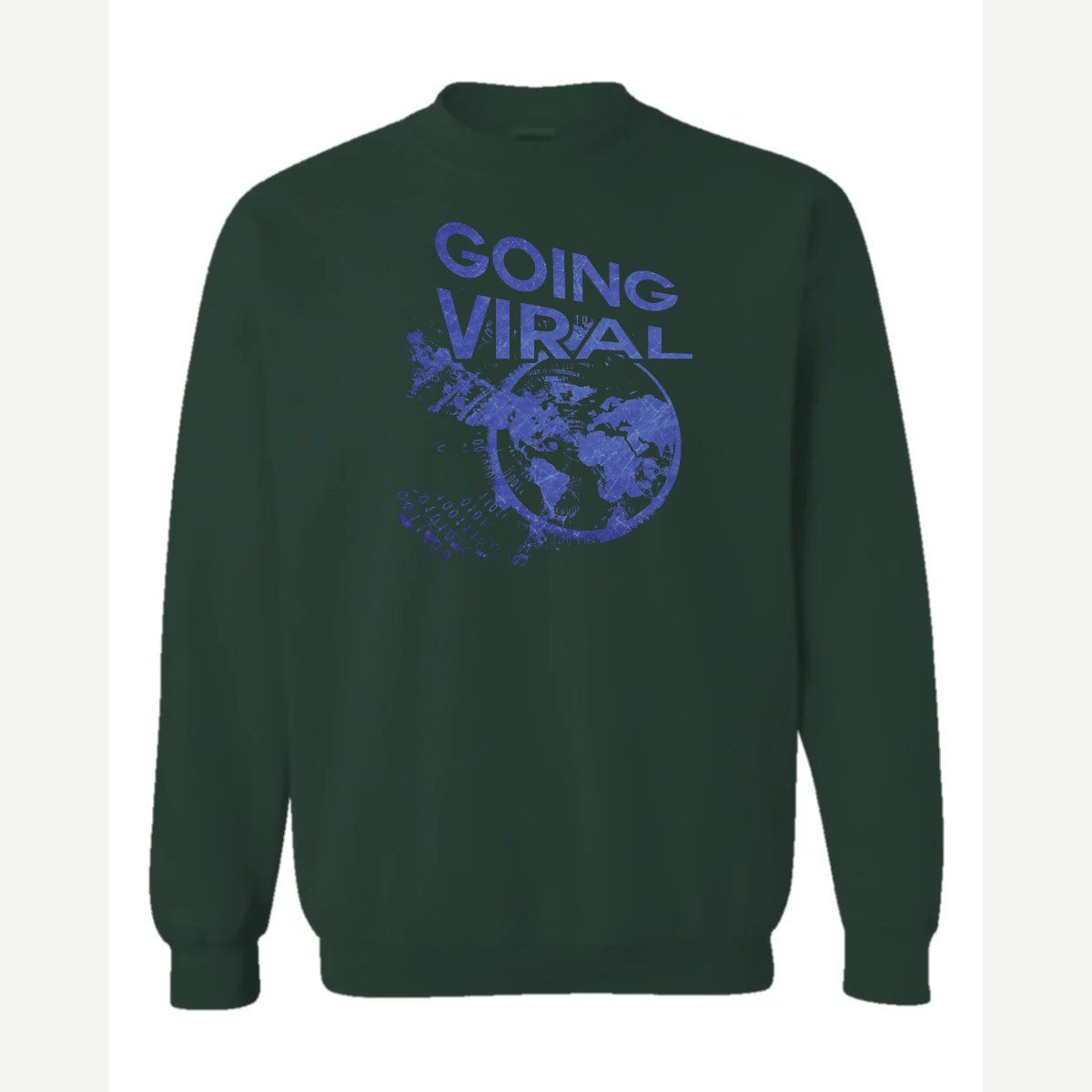 Going Viral — Crewneck Sweatshirt / Forest Green