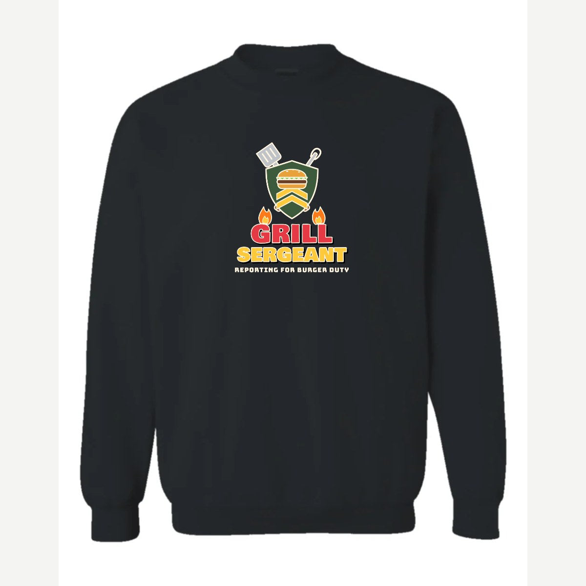 Grill Sergeant — Crewneck Sweatshirt / Black