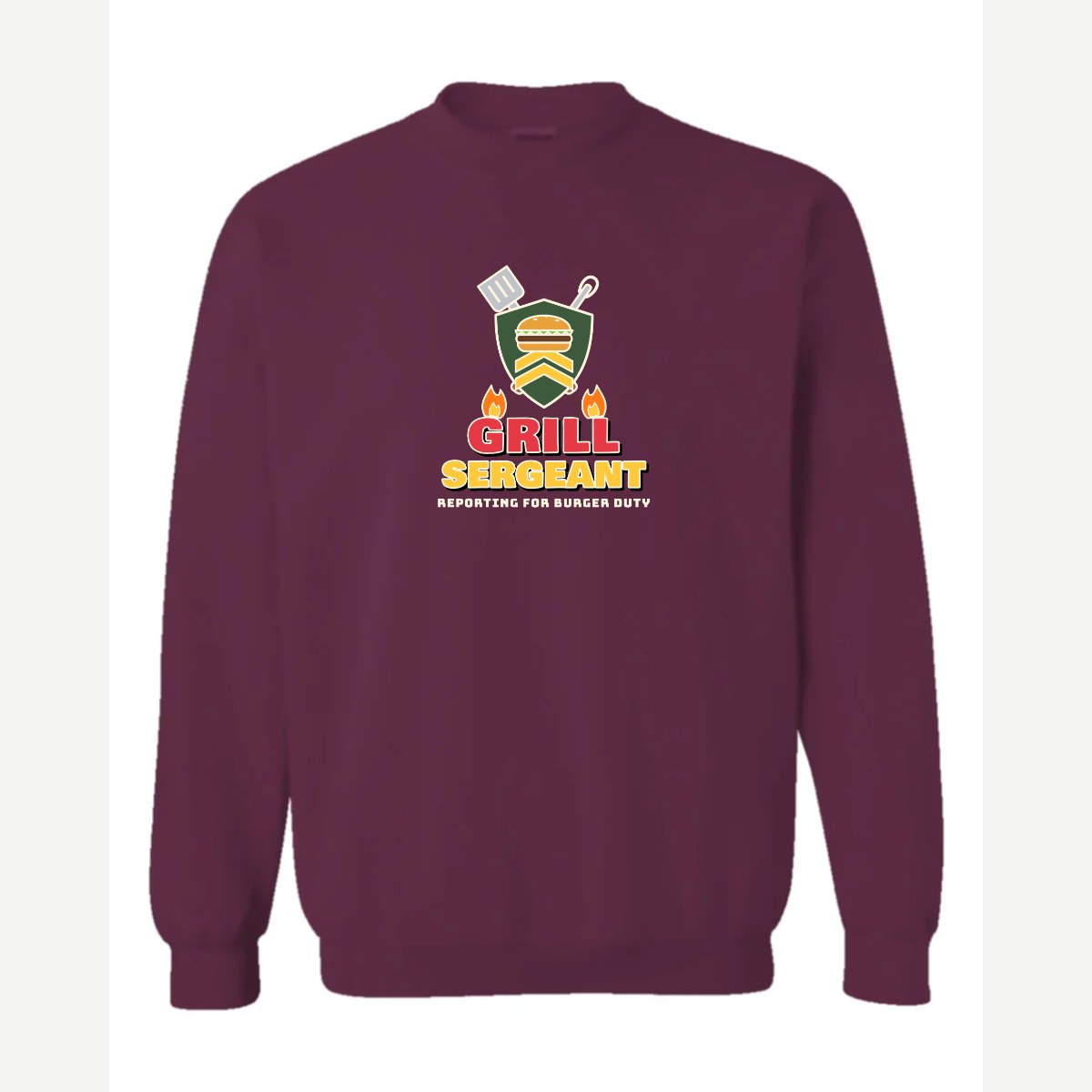 Grill Sergeant — Crewneck Sweatshirt / Maroon