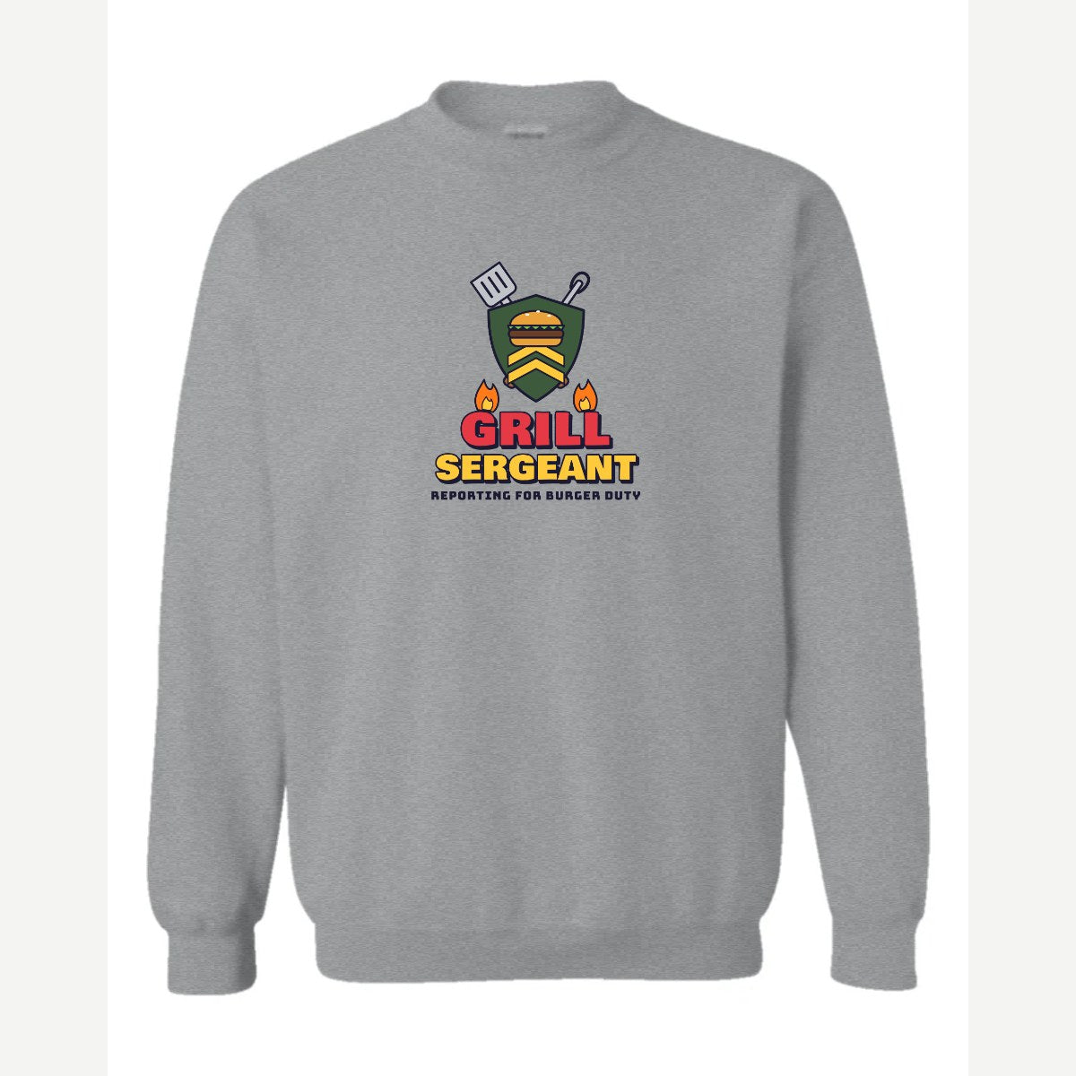 Grill Sergeant — Crewneck Sweatshirt / Sport Grey