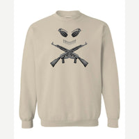 Guns & Grenades Skull and Crossbones — Crewneck Sweatshirt / Sand