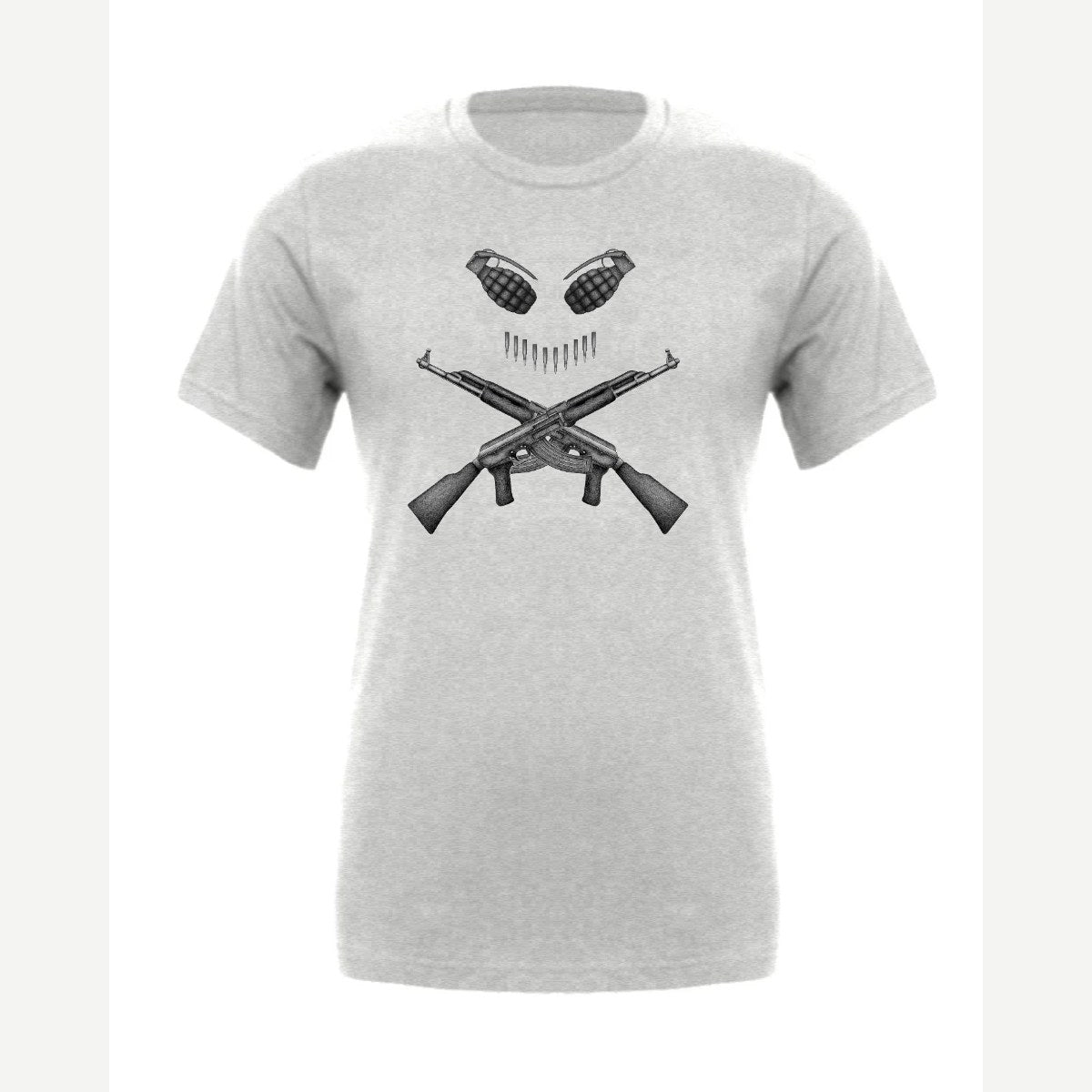 Guns & Grenades Skull and Crossbones — Premium Tee / Athletic Heather