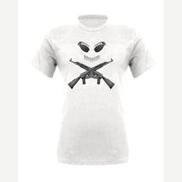 Guns & Grenades Skull and Crossbones — Premium Tee / White