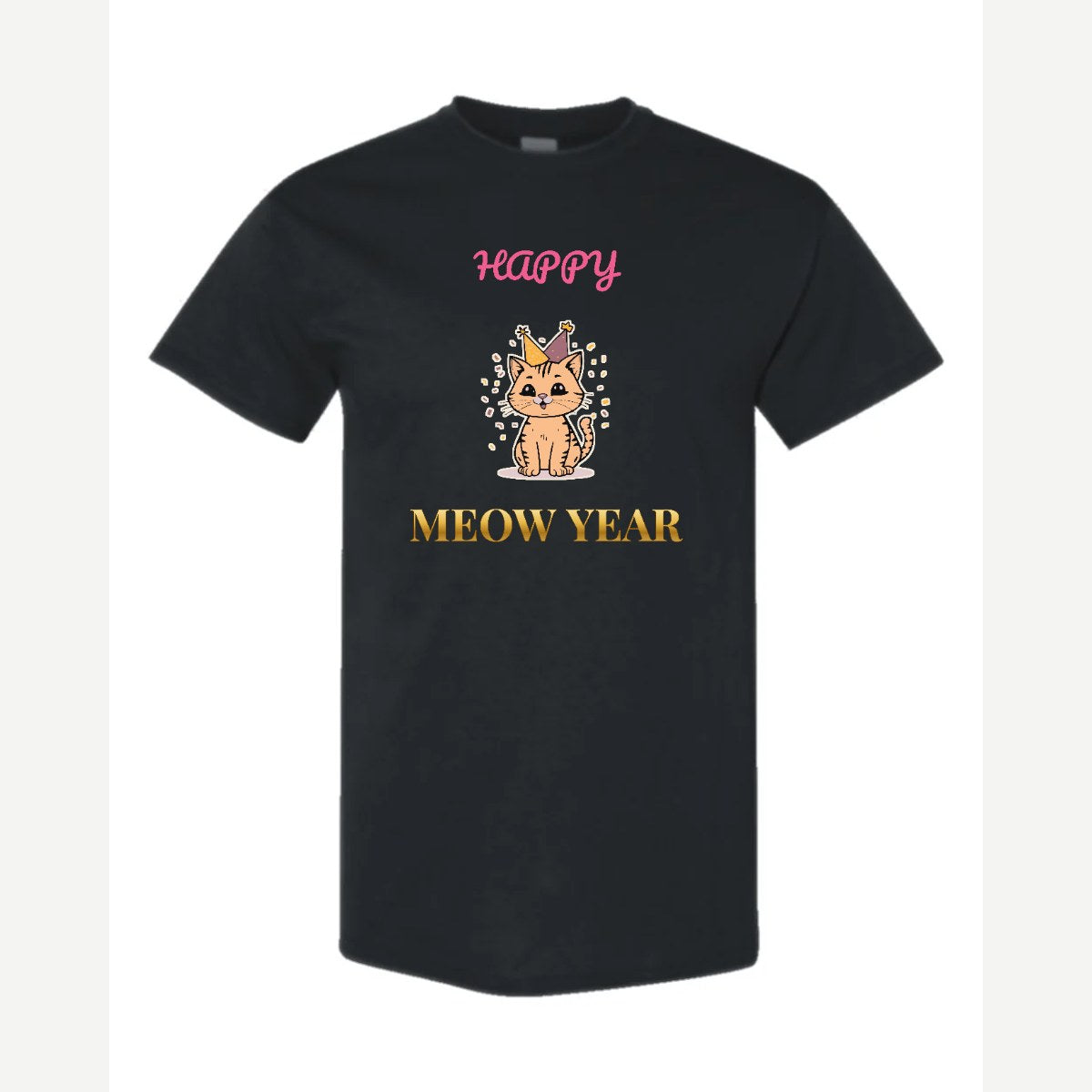 Happy Meow Year — Classic Tee / Black