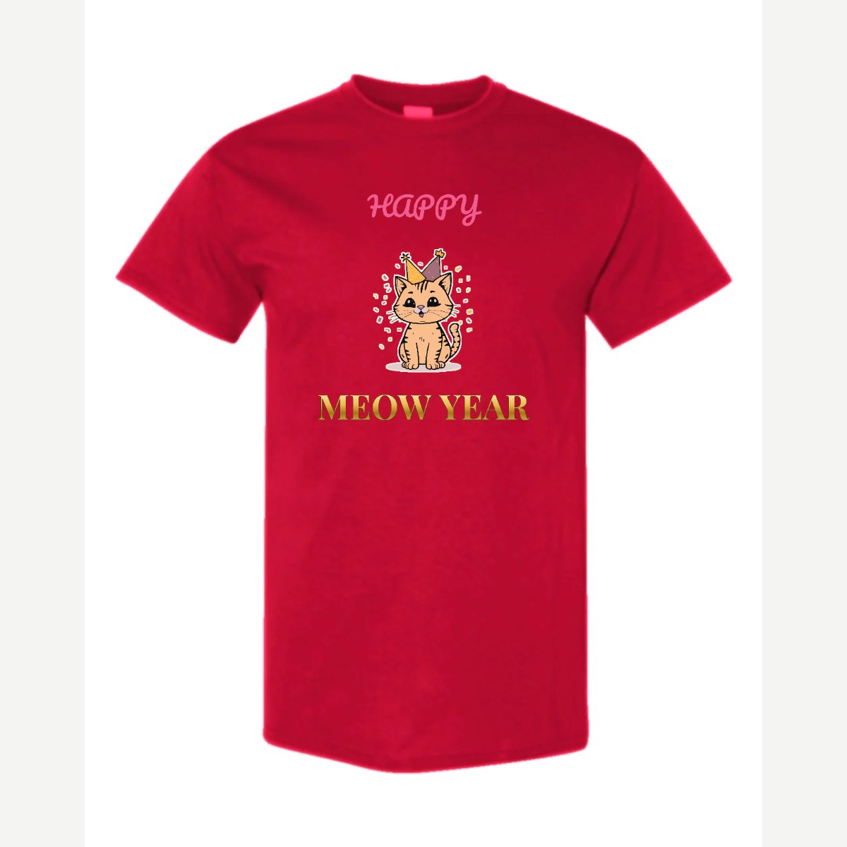 Happy Meow Year — Classic Tee / Red