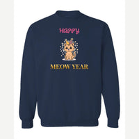 Happy Meow Year — Crewneck Sweatshirt / Navy