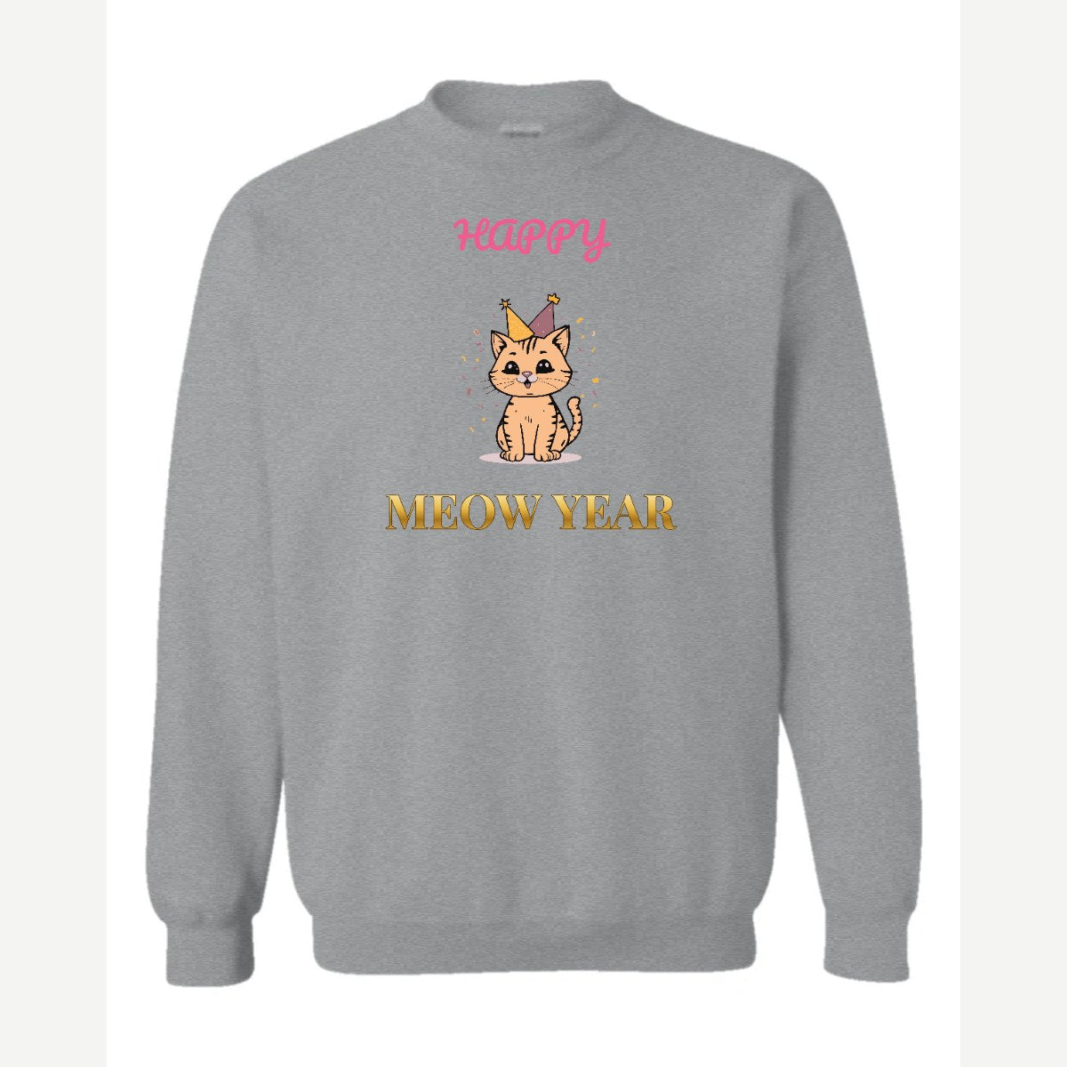 Happy Meow Year — Crewneck Sweatshirt / Sport Grey