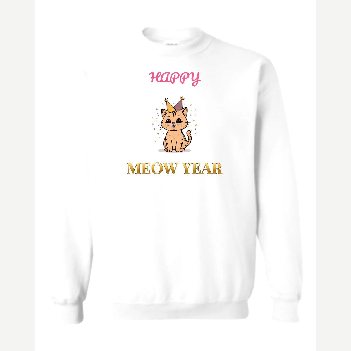 Happy Meow Year — Crewneck Sweatshirt / White