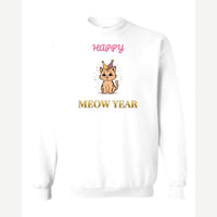 Happy Meow Year — Crewneck Sweatshirt / White