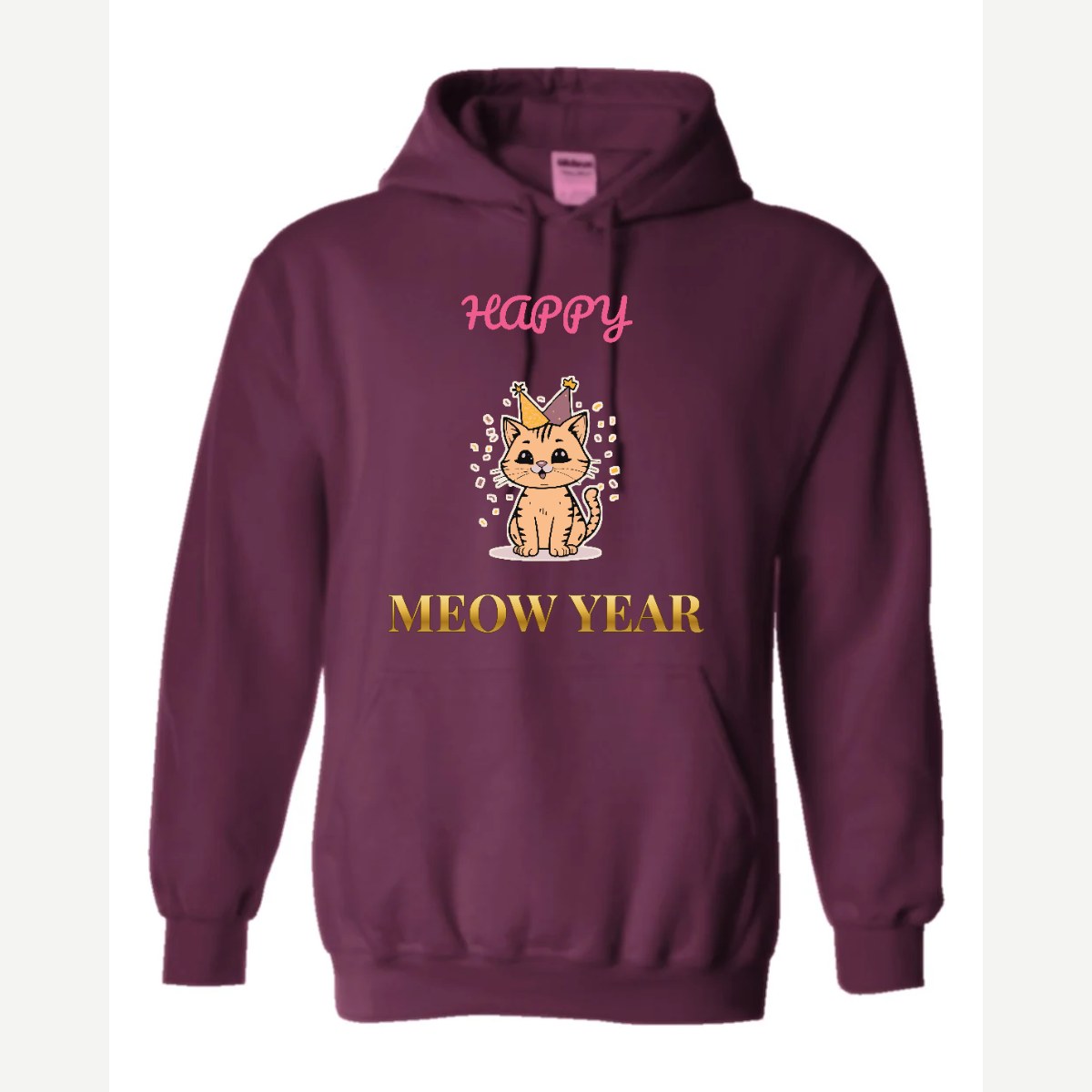 Happy Meow Year — Hoodie / Maroon