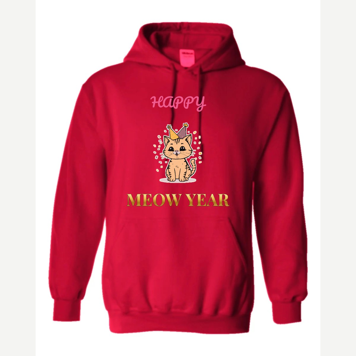 Happy Meow Year — Hoodie / Red