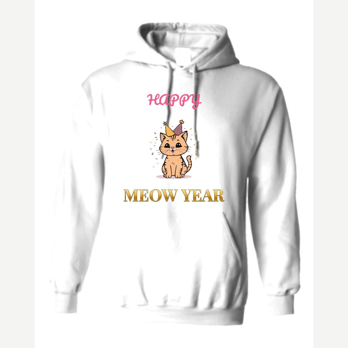 Happy Meow Year — Hoodie / White