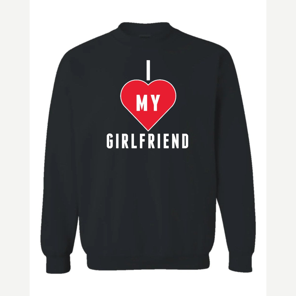Heart Girlfriend — Crewneck Sweatshirt / Black