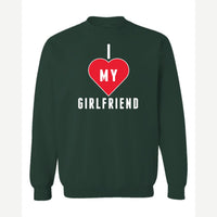 Heart Girlfriend — Crewneck Sweatshirt / Forest Green