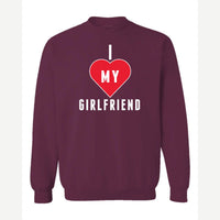 Heart Girlfriend — Crewneck Sweatshirt / Maroon