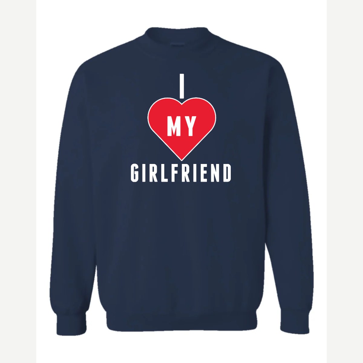 Heart Girlfriend — Crewneck Sweatshirt / Navy