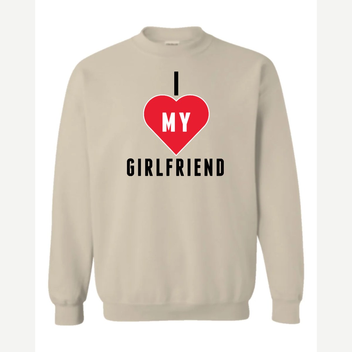 Heart Girlfriend — Crewneck Sweatshirt / Sand