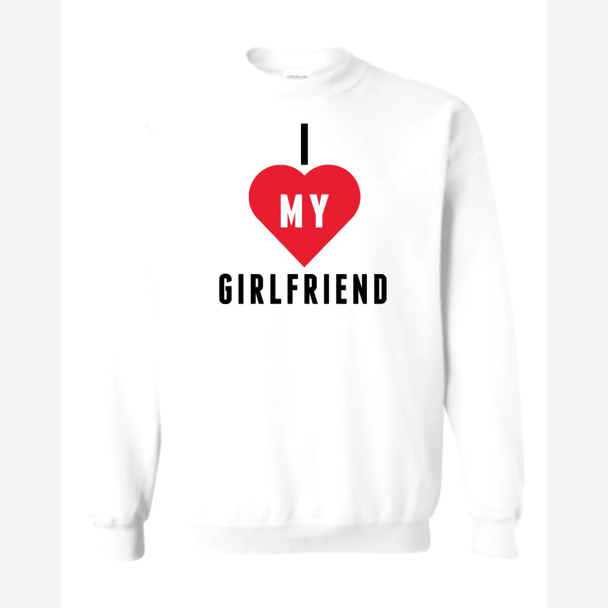 Heart Girlfriend — Crewneck Sweatshirt / White