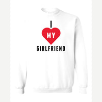 Heart Girlfriend — Crewneck Sweatshirt / White
