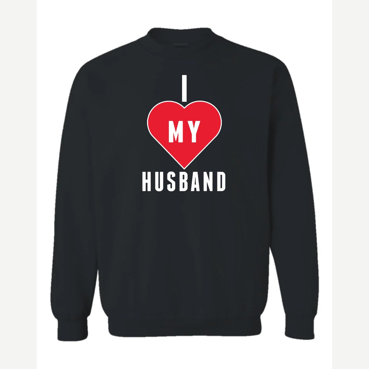 Heart Husband — Crewneck Sweatshirt / Black