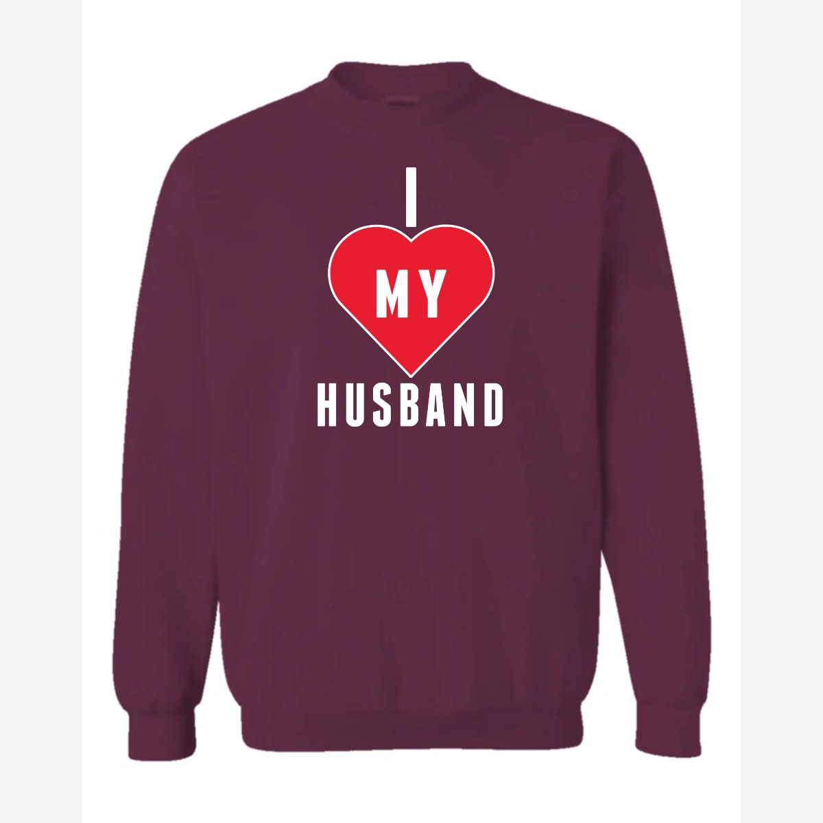 Heart Husband — Crewneck Sweatshirt / Maroon