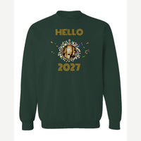 Hello New Year Disco Ball — Crewneck Sweatshirt / Forest Green
