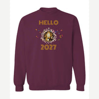 Hello New Year Disco Ball — Crewneck Sweatshirt / Maroon