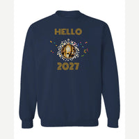 Hello New Year Disco Ball — Crewneck Sweatshirt / Navy