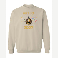 Hello New Year Disco Ball — Crewneck Sweatshirt / Sand