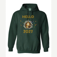 Hello New Year Disco Ball — Hoodie / Forest Green
