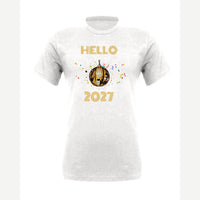 Hello New Year Disco Ball — Premium Tee / White