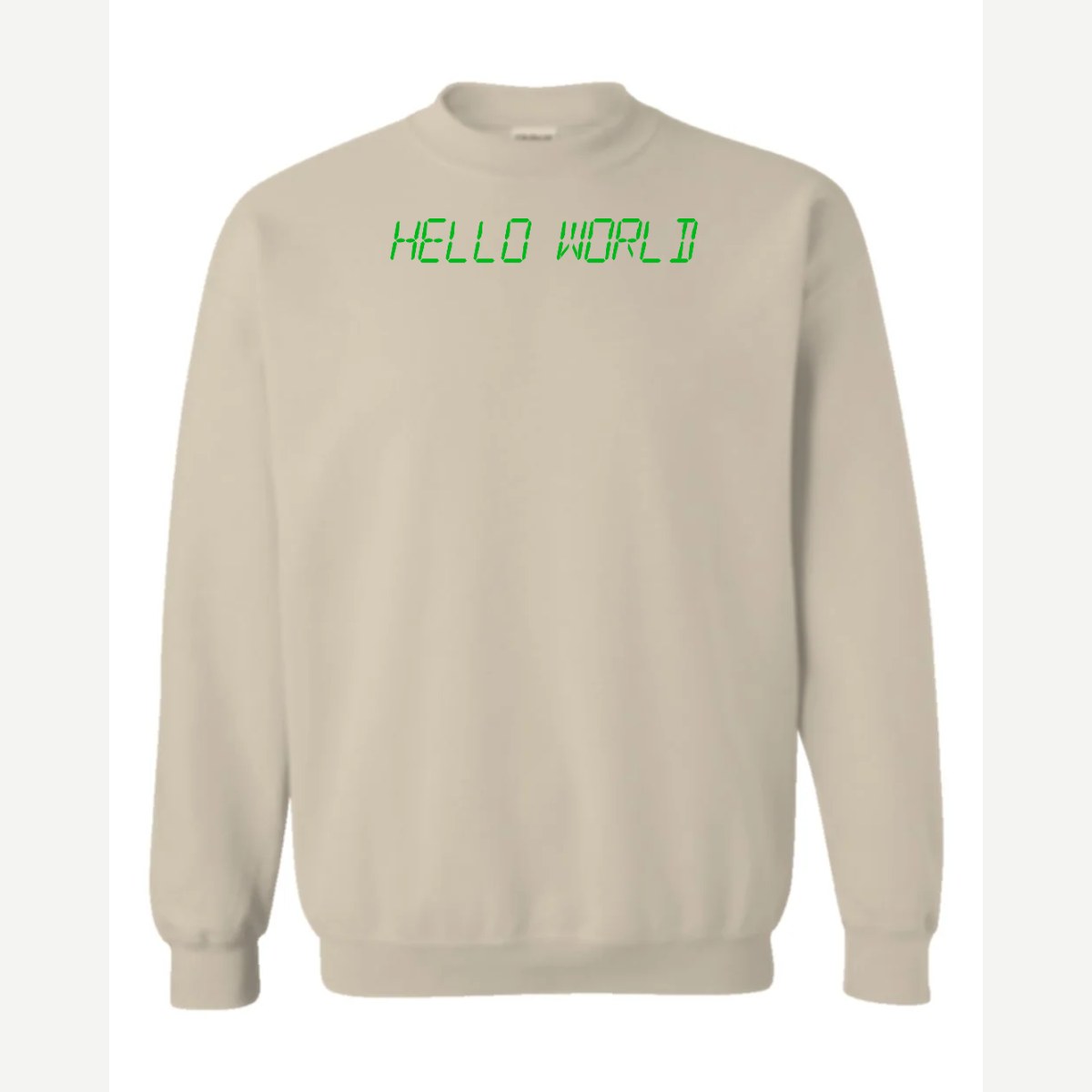 Hello World programmer — Crewneck Sweatshirt / Sand