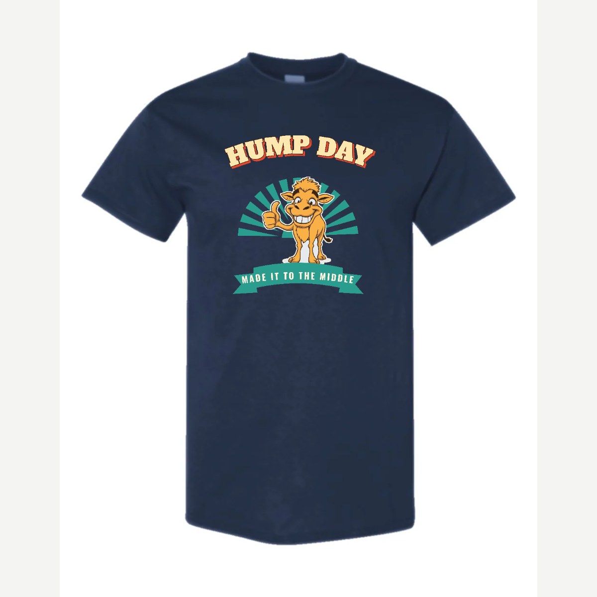 Hump Day – Made It to the Middle — Classic Tee / Navy