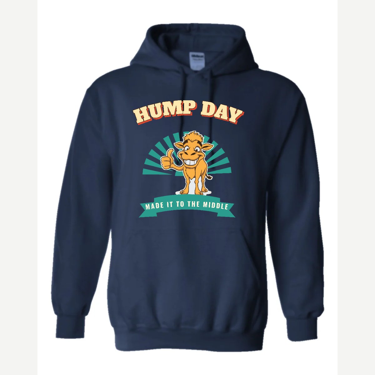 Hump Day – Made It to the Middle — Hoodie / Navy
