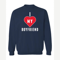 I <3 Boyfriend — Crewneck Sweatshirt / Navy