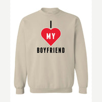 I <3 Boyfriend — Crewneck Sweatshirt / Sand