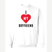 I <3 Boyfriend — Crewneck Sweatshirt / White