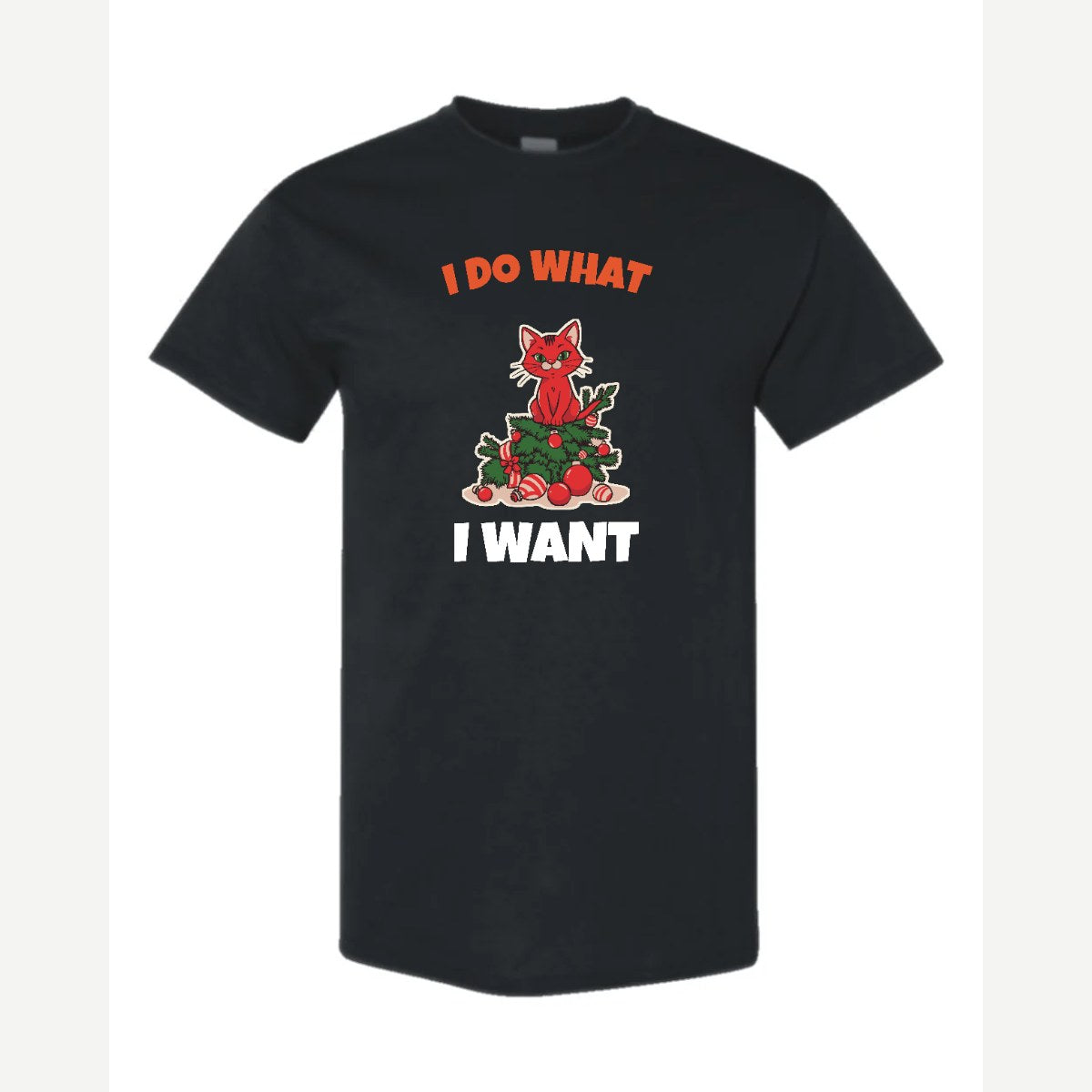 I Do What I Want (Christmas Cat) — Classic Tee / Black
