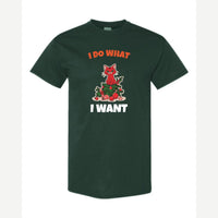 I Do What I Want (Christmas Cat) — Classic Tee / Forest Green