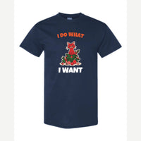 I Do What I Want (Christmas Cat) — Classic Tee / Navy