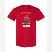 I Do What I Want (Christmas Cat) — Classic Tee / Red