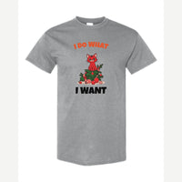 I Do What I Want (Christmas Cat) — Classic Tee / Sport Grey