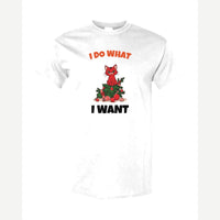 I Do What I Want (Christmas Cat) — Classic Tee / White