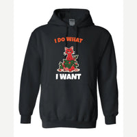 I Do What I Want (Christmas Cat) — Hoodie / Black