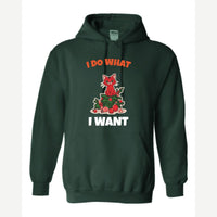 I Do What I Want (Christmas Cat) — Hoodie / Forest Green