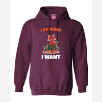 I Do What I Want (Christmas Cat) — Hoodie / Maroon